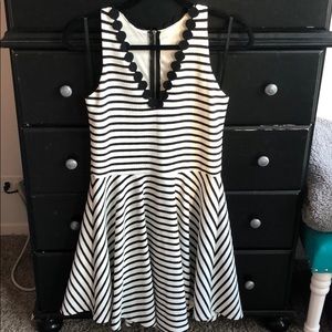 Striped Swing Dress w/Ric-Rac Detail Size Large